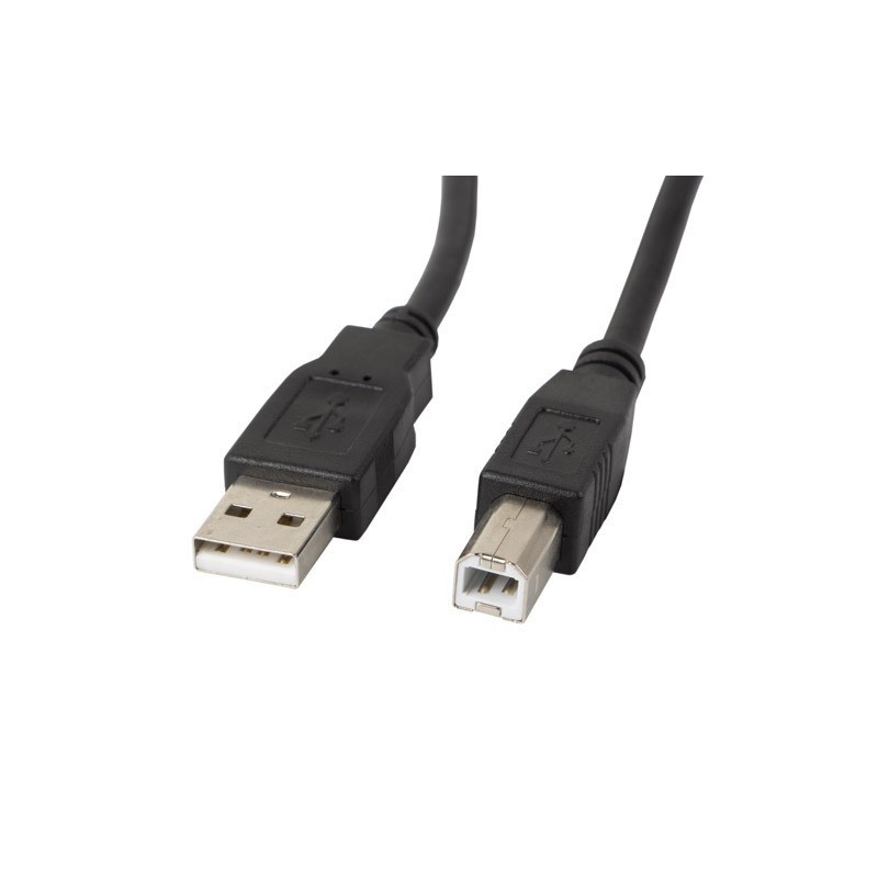Kabel USB-A - USB-B 2.0 0,5m Czarny Lanberg