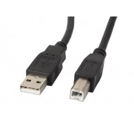 Cabel USB-A - USB-B 2.0 0,5m black Lanberg
