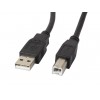 Kabel USB-A - USB-B 2.0 0,5m Czarny Lanberg