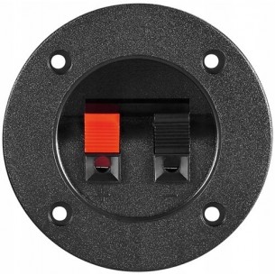 Loudspeaker socket with clamp connectors, 2-pin, round, 75mm