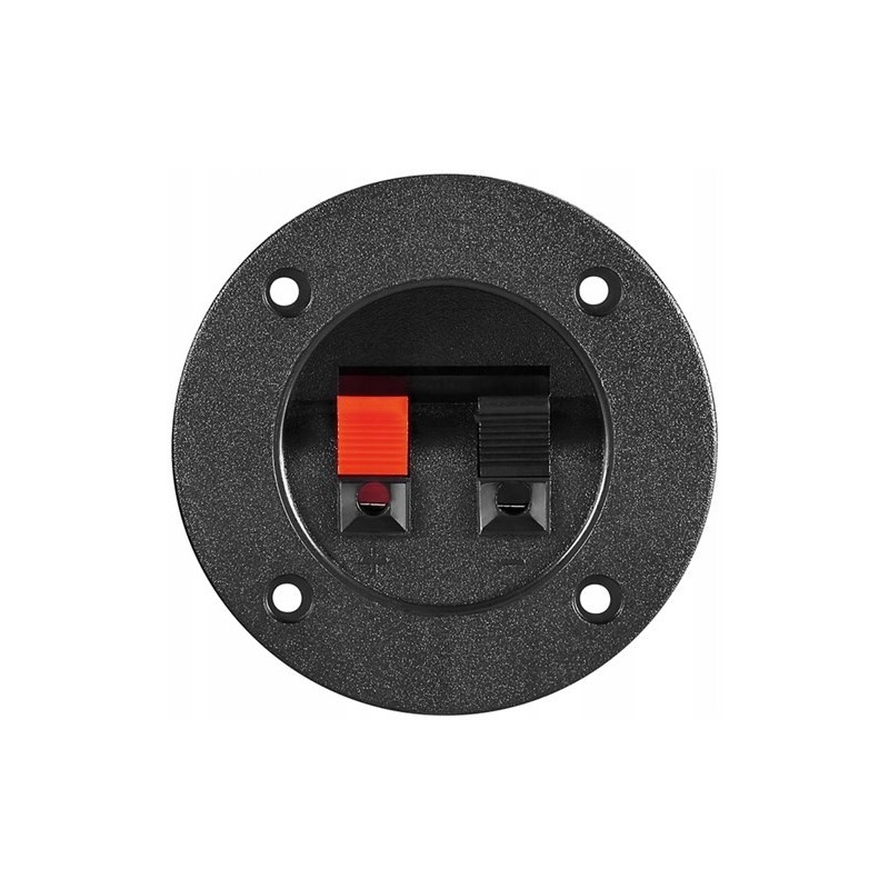 Loudspeaker socket with clamp connectors, 2-pin, round, 75mm
