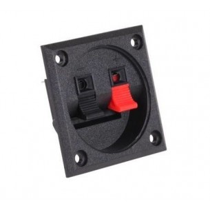Loudspeaker socket with clamp connectors, 2-pin, square 57x57mm