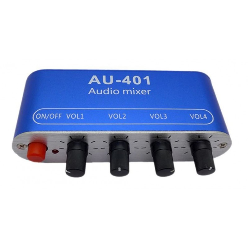AU-401 - 4-channel stereo audio mixer with single output
