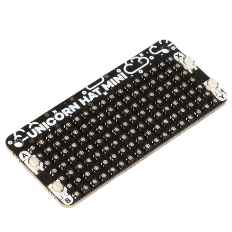 Unicorn HAT Mini - moduł z wyświetlaczem matrycowym LED RGB 7x17 dla Raspberry Pi