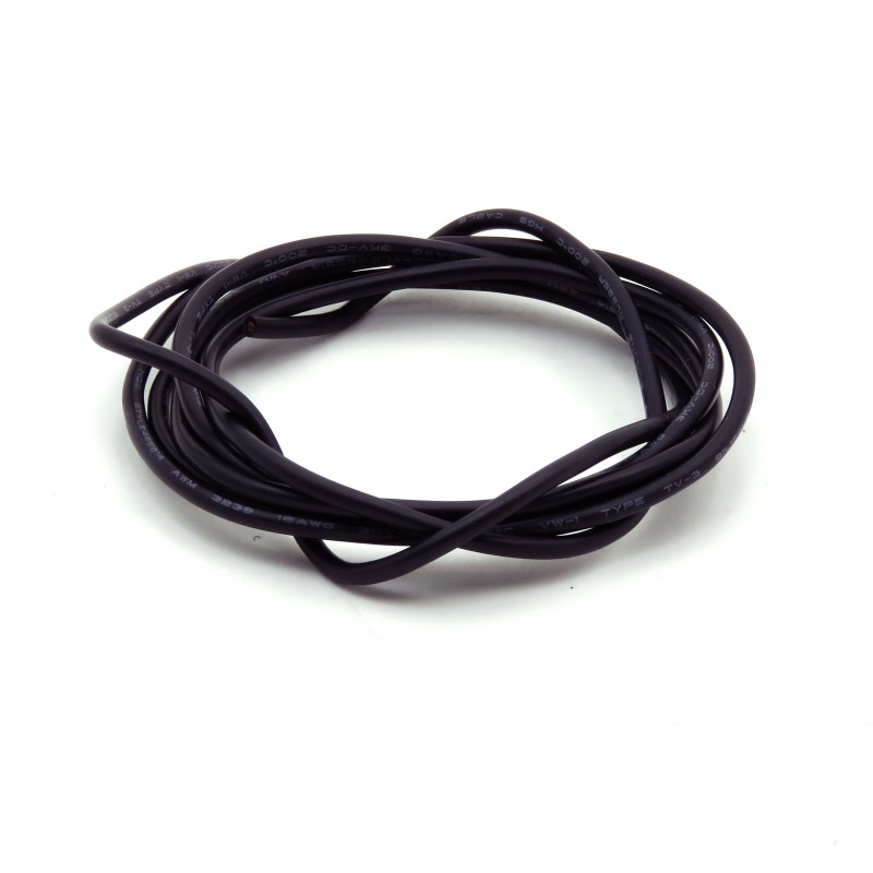 Single-core silicone cable 16AWG 1m black