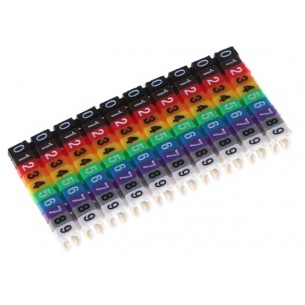 Set of colored markers for 6mm² wires - 100 pcs.