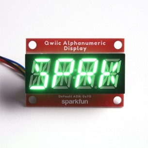 Qwiic Alphanumeric Display - moduł z 4-elementowym wyświetlaczem 14-segmentowym (zielony)