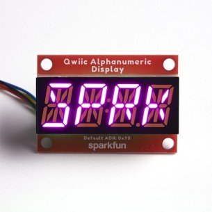 Qwiic Alphanumeric Display - moduł z 4-elementowym wyświetlaczem 14-segmentowym (różowy)