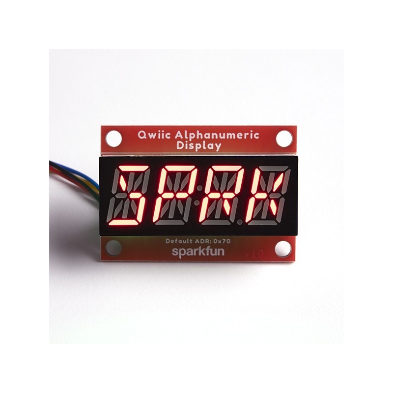 Qwiic Alphanumeric Display - moduł z 4-elementowym wyświetlaczem 14-segmentowym (czerwony)