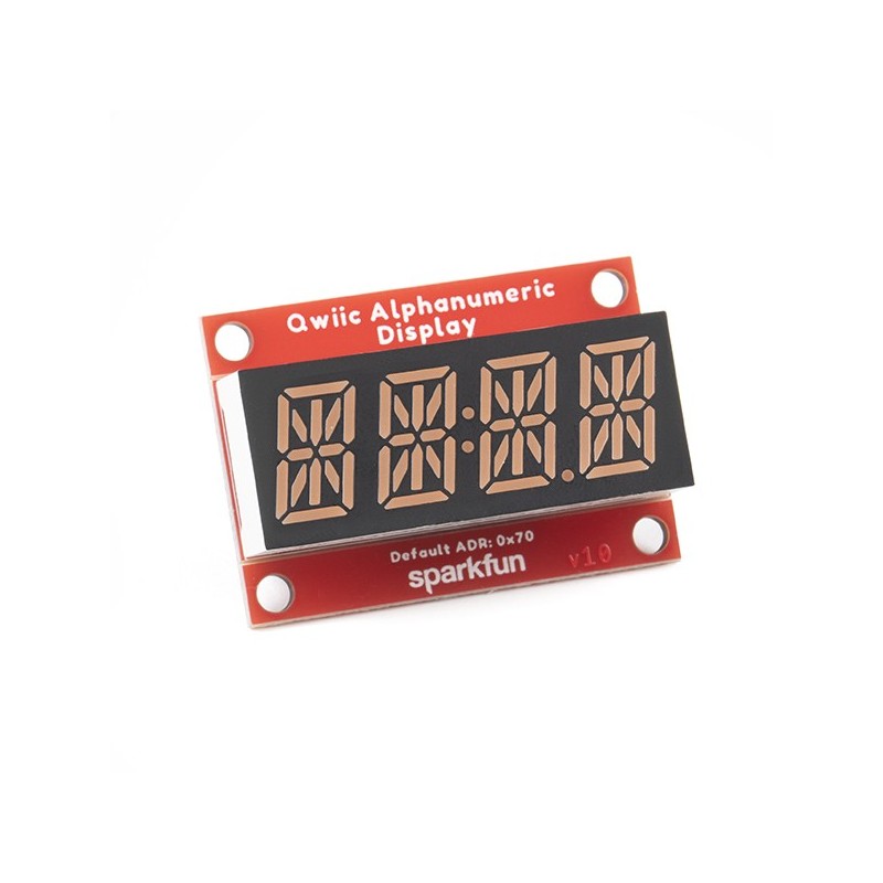 Алфавітно-цифровий дисплей Qwiic - 4-елементний 14-сегментний дисплейний модуль (фіолетовий)