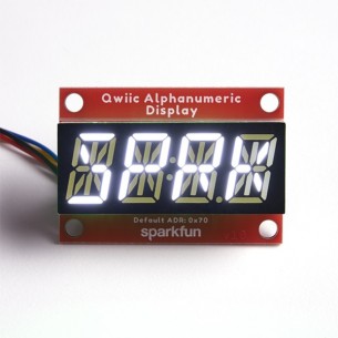 Qwiic Alphanumeric Display - module with a 4-element 14-segment display (white)