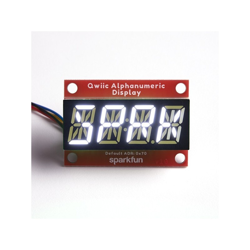 Qwiic Alphanumeric Display - moduł z 4-elementowym wyświetlaczem 14-segmentowym (biały)