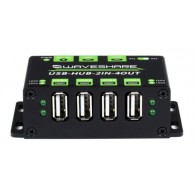 USB-HUB-2IN-4OUT-EU - 4-port USB 2.0 HUB with two host inputs (industrial grade)