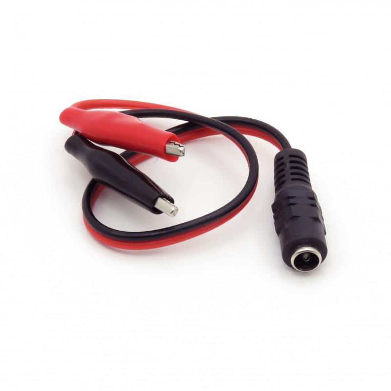 Cable (adapter) with a female DC 5.5x2.1mm connector and alligator clips Cable (adapter) with a female DC 5.5x2.1mm connector and alligator clips