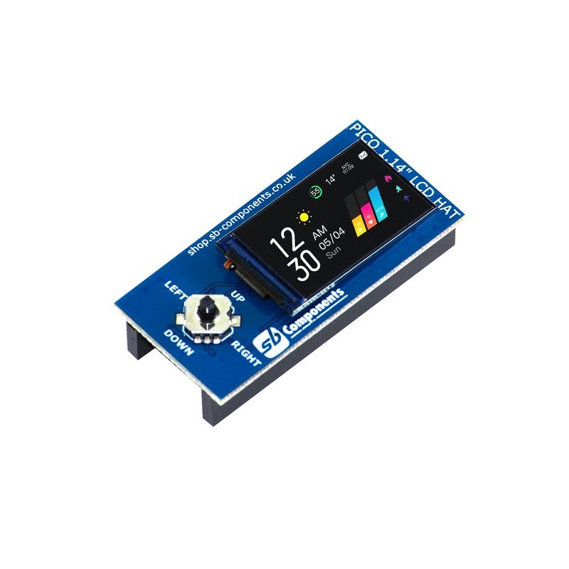 1.14” LCD HAT - moduł z wyświetlaczem LCD IPS 1,14" 240x135 dla Raspberry Pi Pico