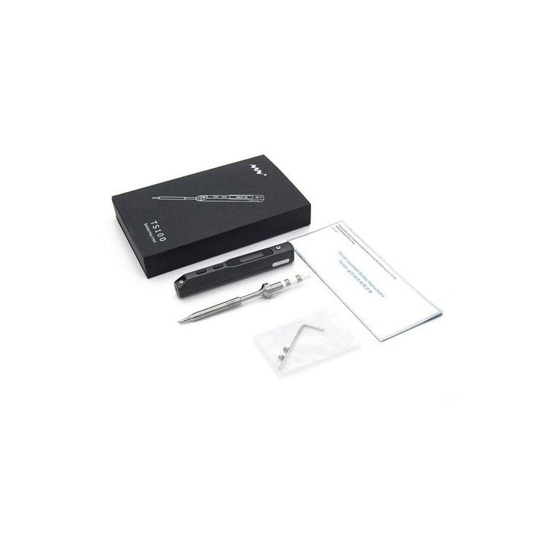 Miniware TS100 - portable digital 65W soldering iron with display B2 tip