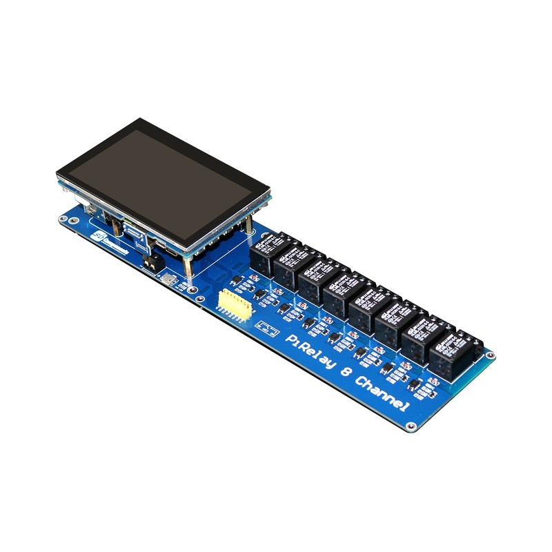 PiRelay 8 - 8-channel module with relays for Raspberry Pi + display