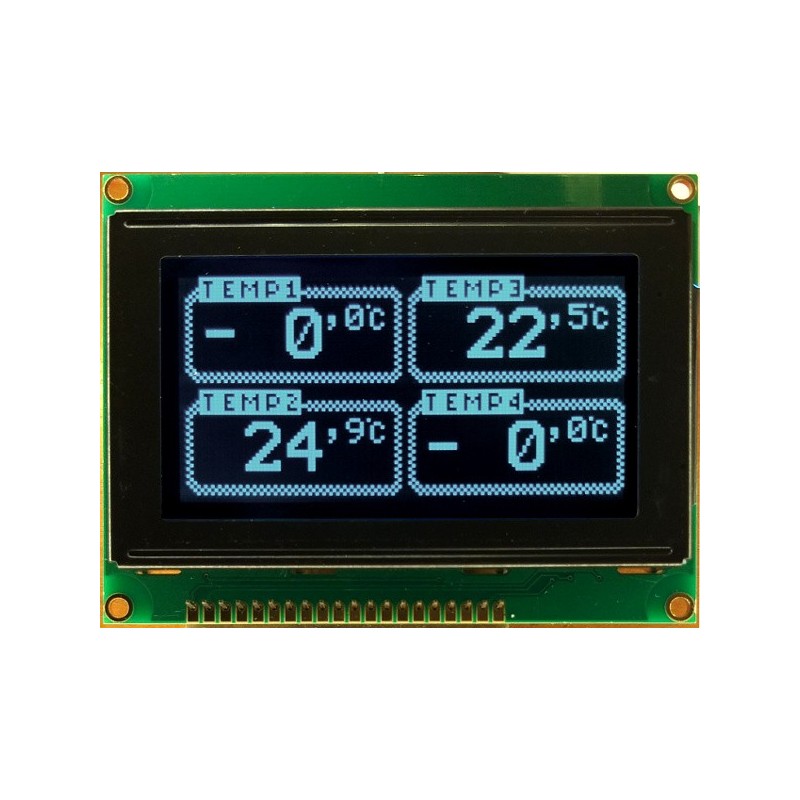 LCD-PG-128064D-DIW W/KK E6 - 128x64 graphic display