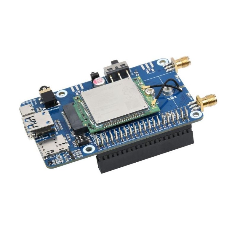 SIM7600G-H-M2 4G HAT - zestaw z modułem 4G SIM7600G-H dla Raspberry Pi