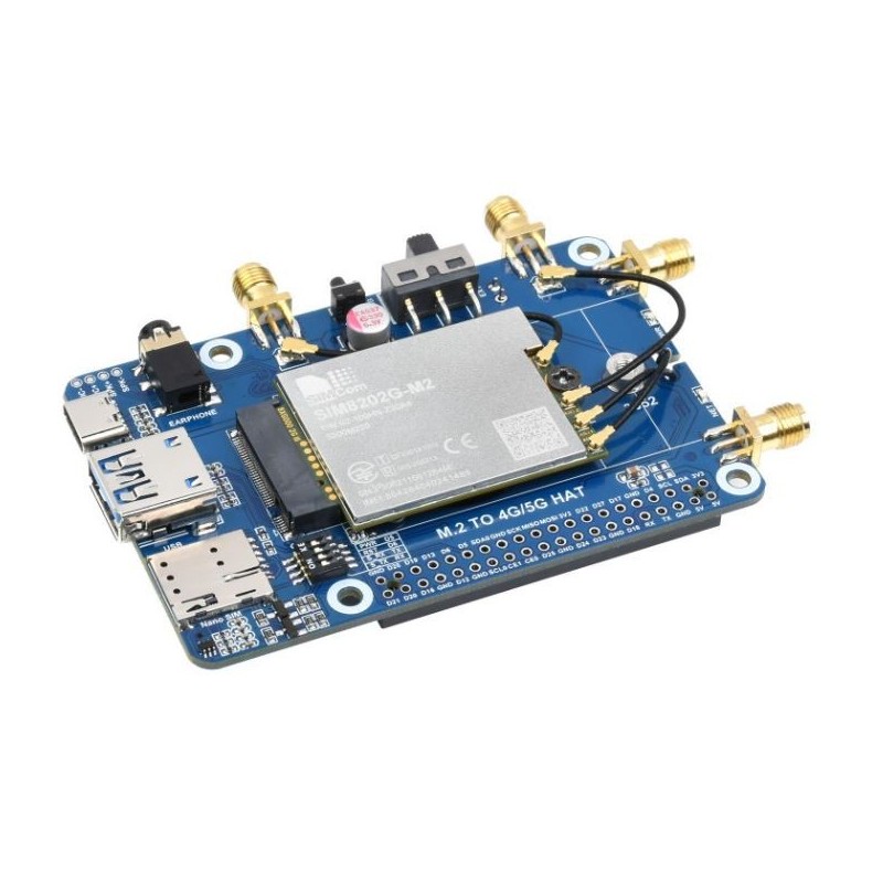 SIM8202G-M2 5G HAT (B) - zestaw z modułem 5G SIM8202G-M2 dla Raspberry Pi