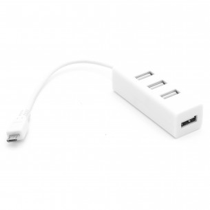 USB hub with microUSB connector - 4 ports white