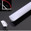 Aluminum mounting profile for LED strips, V-shaped, silver with a milky cover