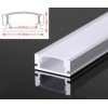 Aluminum mounting profile for LED strips, U-shaped, silver with a milky cover