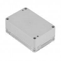 Z128JpH TM ABS-PC - Hermetic enclosure Z128 lightgray, transparent lid with gasket and brass bushing ABS-PC
