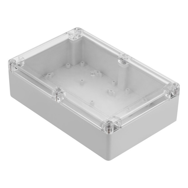 ZP210.140.60Jp TM PC - Plastic enclosure ZP240.140.60 lightgray, transparent lid with brass bushing PC