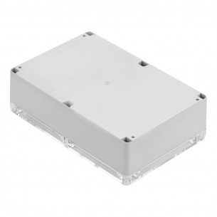 ZP210.140.60Jp TM PC - Plastic enclosure ZP240.140.60 lightgray, transparent lid with brass bushing PC