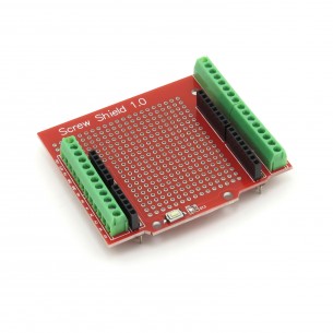 Prototype board with screw connections for Arduino