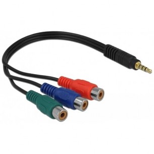 3.5 mm jack cable (minijack) - 3x RCA F (chinch) 0.24 m