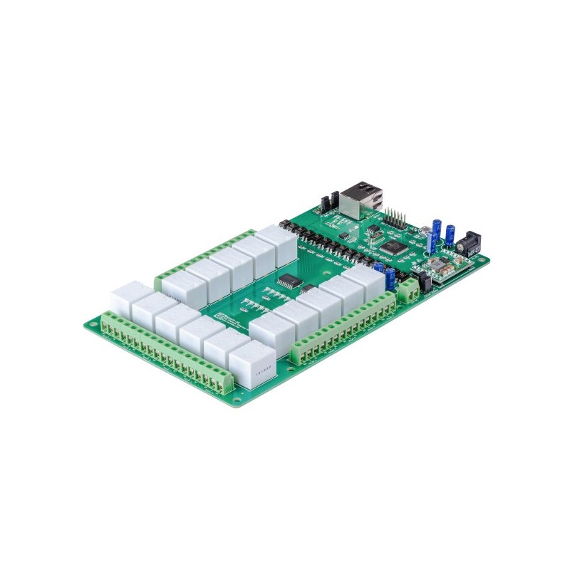 16 Channel Ethernet Relay Module - module with 16 24V relays and Ethernet communication