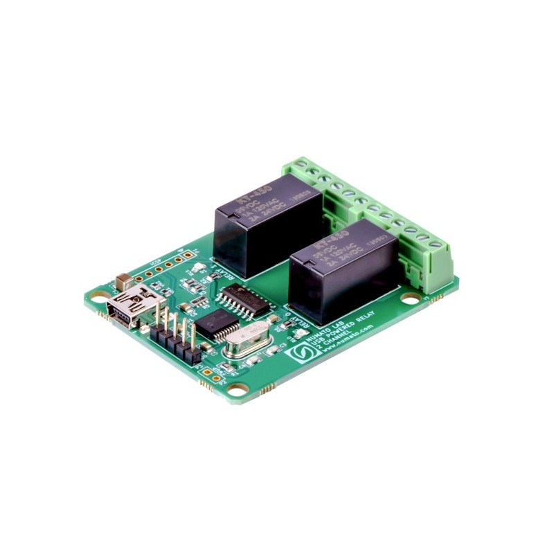 2 Channel USB Powered Relay Module - a module with 2 relays and a USB interface