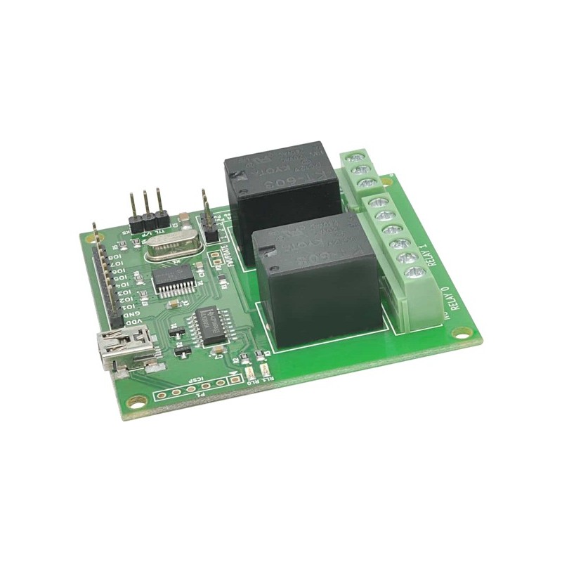 2 Channel USB Relay Module - a module with 2 relays and a USB interface