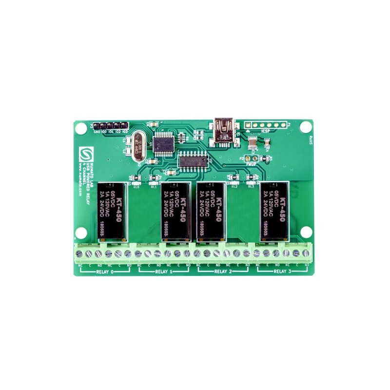 4 Channel USB Powered Relay Module - a module with 4 relays and a USB ...
