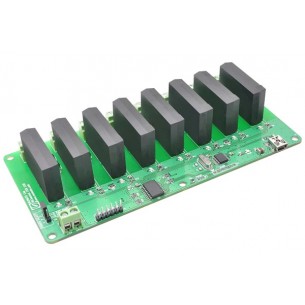 8 Channel USB Solid State Relay Module - module with 8 SSR DC relays and USB communication