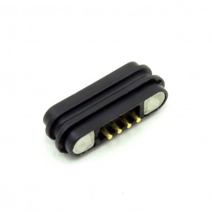 Pair of 4-pin magnetic connectors straight