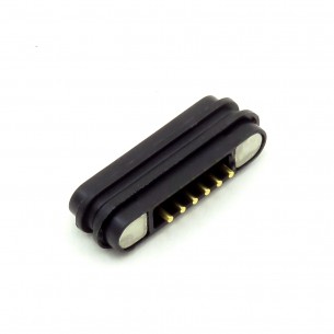 Pair of 6-pin magnetic connectors straight