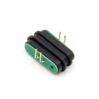 Pair of 2-pin magnetic connectors curved