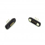 Pair of 3-pin magnetic connectors curved