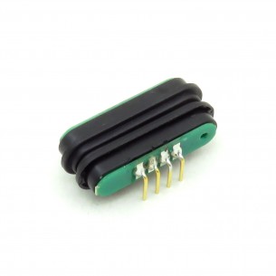 Pair of 4-pin magnetic connectors curved