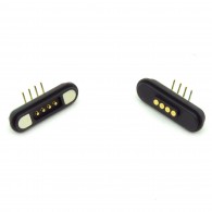 Pair of 4-pin magnetic connectors curved