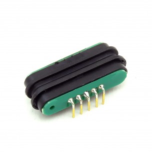 Pair of 5-pin magnetic connectors curved
