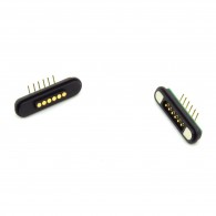 Pair of 6-pin magnetic connectors curved