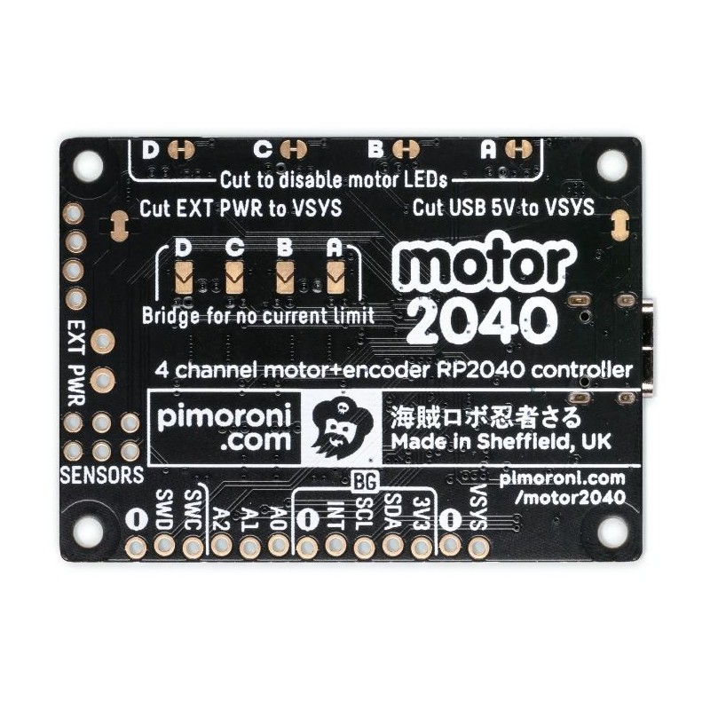 Motor 2040 - 4-канальний драйвер двигуна постійного струму з мікроконтролером RP2040