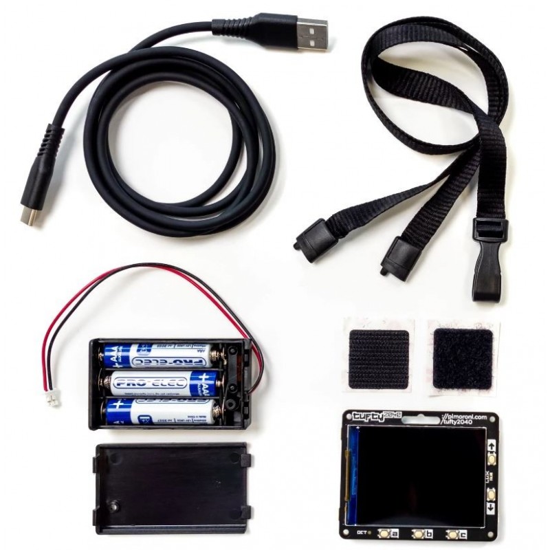 Tufty 2040 - модуль з LCD дисплеєм і мікроконтролером RP2040 + аксесуари