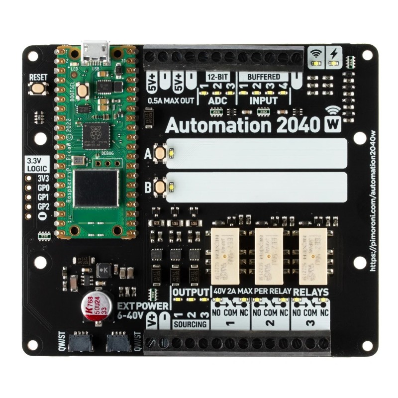 Automation 2040 W - модуль розширення домашньої автоматизації з Raspberry Pi Pico W
