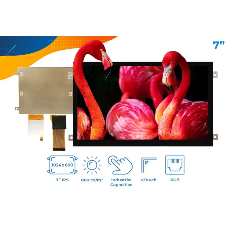 RVT70HSTFWCA0 - IPS LCD display 7" 1024x600 with a touch panel (RGB)