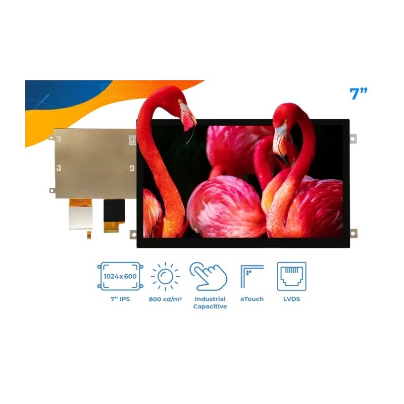 RVT70HSLFWCA0 - IPS LCD display 7" 1024x600 with a touch panel (LVDS)